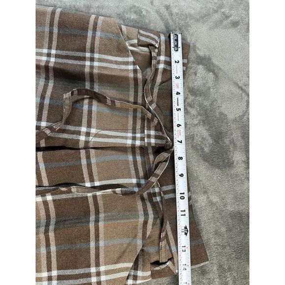 Patrizia Pepe Classic Plaid mid rise Brown 100% Wool Pants sz 40 - Picture 9 of 14